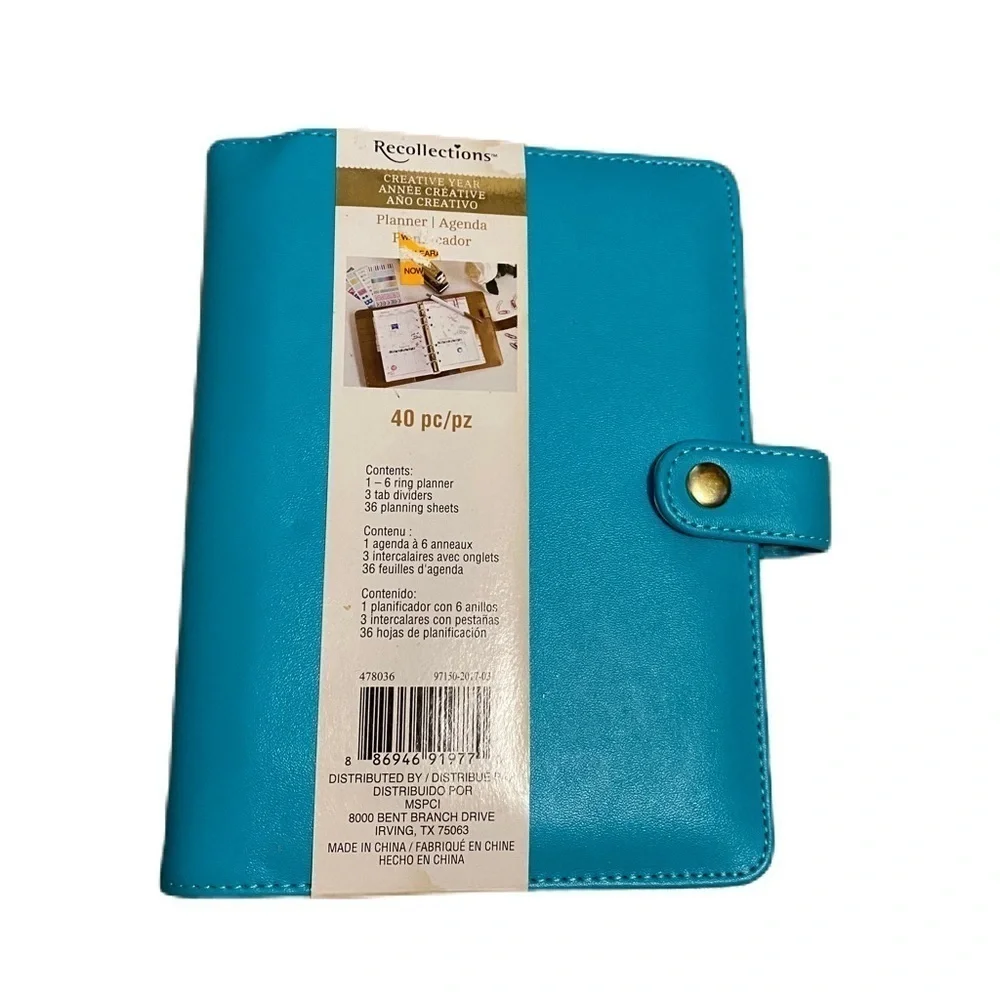 Recollections 40 Piece Planner Blue NEW Pad-folio Padded